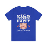 Pigs Make Me Happy Funny Shirt, Pig Lover Shirt, Pig Shirt, Pig Funny Shirt, Pig Lover Gift, Pig Boy Girl T-Shirt Image 3