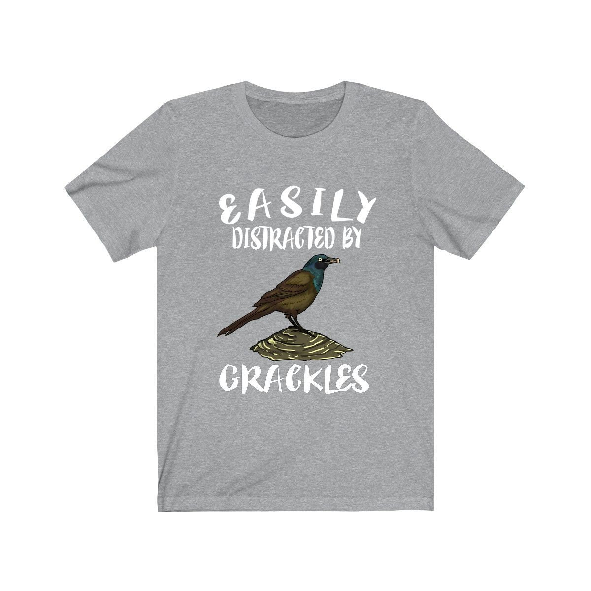Easily Distracted By Grackles Bird Shirt, Grackle Lover Shirt, Birding Shirt, Bird Gift, Animal Adult Kids T-Shirt Image 1