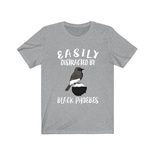 Easily Distracted By Black Phoebes T-Shirt - black phoebe print design
