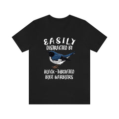 Easily Distracted By Black-Throated Blue Warblers Shirt - warbler print design