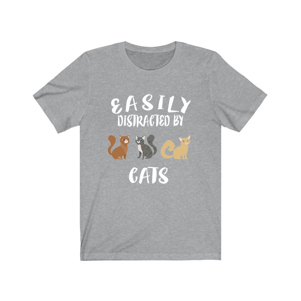 Easily Distracted By Cats Shirt, Cat Lover Shirt, Cat Shirt, Cat Funny Shirt, Cat Lover Gift, Cat Boy Girl T-Shirt Image 3
