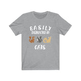 Easily Distracted By Cats Shirt, Cat Lover Shirt, Cat Shirt, Cat Funny Shirt, Cat Lover Gift, Cat Boy Girl T-Shirt Image 3