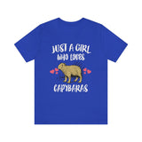 Just A Girl Who Loves Capybaras Shirt, Capybara Lover Shirt, Capybara Lover Gift, Capybara Shirt, Animal Adult Toddler Kids T-Shirt Image 4