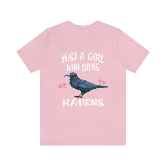 Just A Girl Who Loves Ravens Shirt, Raven Lover Shirt, Birding Shirt, Raven Bird Lover Gift, Animal Shirt Image 2