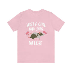 Just A Girl Who Loves Mice Mouse Shirt - mouse print design