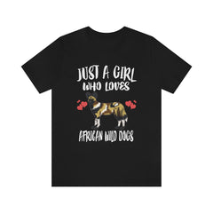 Just A Girl Who Loves African Wild Dogs Shirt - African wild dog print design