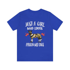 Just A Girl Who Loves African Wild Dogs Shirt - African wild dog print design