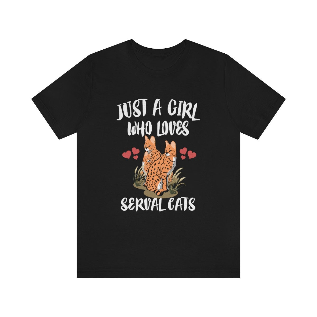 Just A Girl Who Loves Serval Cats Shirt, Serval Cat Lover Gift, Serval Cat Shirt, Animal Lover Adult Toddler Infant Kids Gift T-Shirt Image 1
