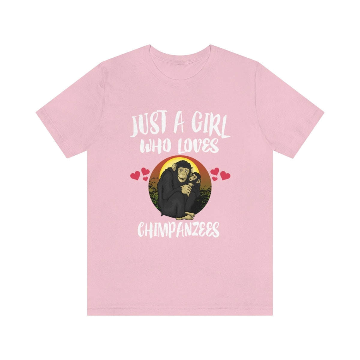 Just A Girl Who Loves Chimpanzees Shirt, Chimpanzee Shirt, Chimpanzee Gift, Chimpanzee Lover, Animal Lover Adult Toddler Kids Gift T-Shirt Image 2