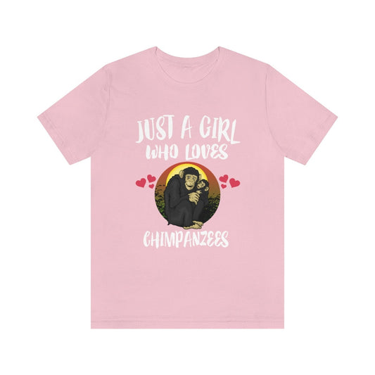 Just A Girl Who Loves Chimpanzees Shirt - chimpanzee print design