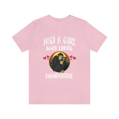 Just A Girl Who Loves Chimpanzees Shirt - chimpanzee print design