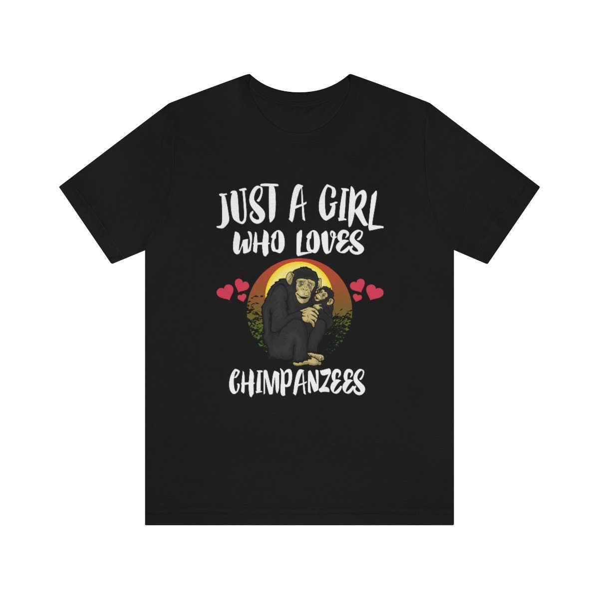 Just A Girl Who Loves Chimpanzees Shirt, Chimpanzee Shirt, Chimpanzee Gift, Chimpanzee Lover, Animal Lover Adult Toddler Kids Gift T-Shirt Image 4