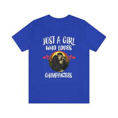 Just A Girl Who Loves Chimpanzees Shirt - chimpanzee print design