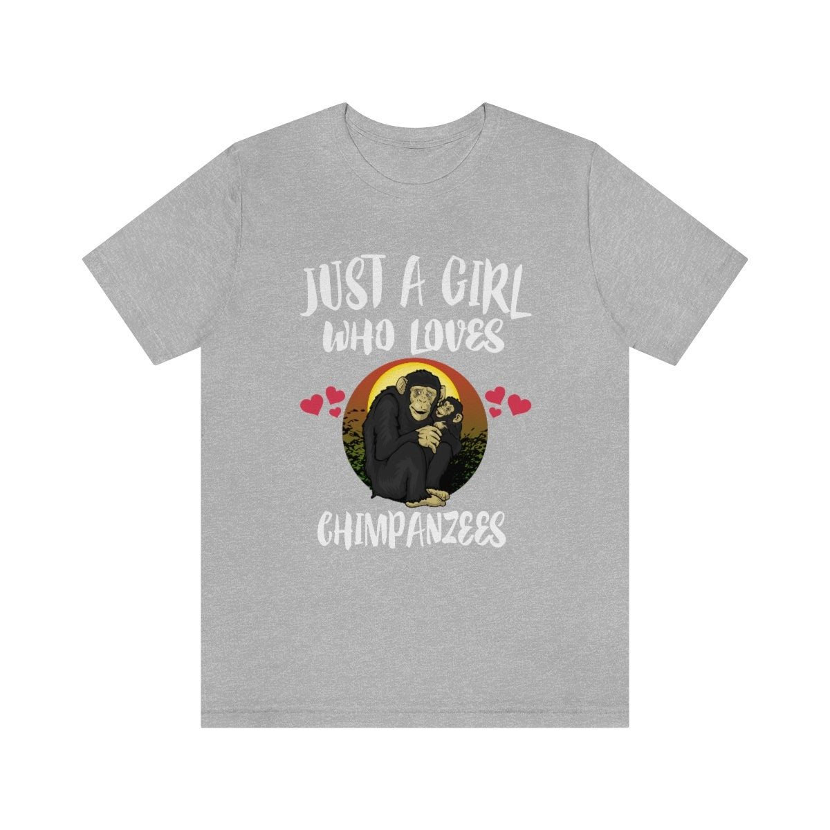 Just A Girl Who Loves Chimpanzees Shirt, Chimpanzee Shirt, Chimpanzee Gift, Chimpanzee Lover, Animal Lover Adult Toddler Kids Gift T-Shirt Image 1