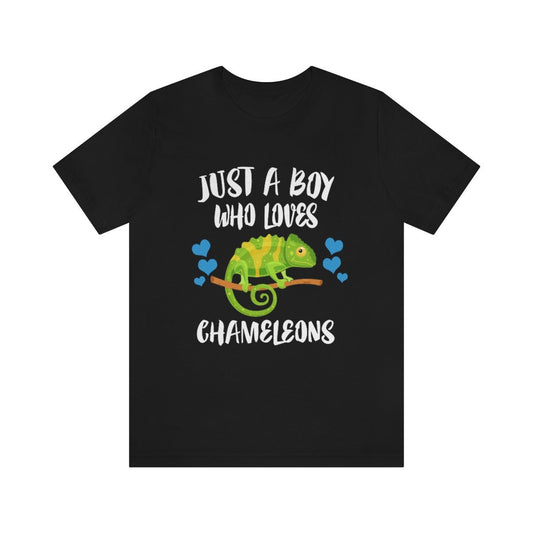 Just A Boy Who Loves Chameleons Shirt, Chameleon Lover Shirt, Chameleon Shirt, Chameleon Owner Gift, Animal Adult Kids T-Shirt Image 1