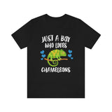 Just A Boy Who Loves Chameleons Shirt, Chameleon Lover Shirt, Chameleon Shirt, Chameleon Owner Gift, Animal Adult Kids T-Shirt Image 1