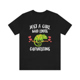 Just A Girl Who Loves Chameleons Shirt, Chameleon Lover Gift, Chameleon Reptile Animal Lover Adult Toddler Infant Kids Gift T-Shirt Image 1