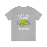 Just A Girl Who Loves Chameleons Shirt, Chameleon Lover Gift, Chameleon Reptile Animal Lover Adult Toddler Infant Kids Gift T-Shirt Image 2