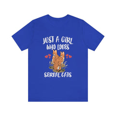 Just A Girl Who Loves Serval Cats Shirt - serval cat print design