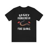 Easily Distracted By Fire Skinks Lizards Shirt, Skink Lizard Lover Shirt, Pet Fire Skink Gift, Lizard Shirt, Adult Kids Animal T-Shirt Image 2