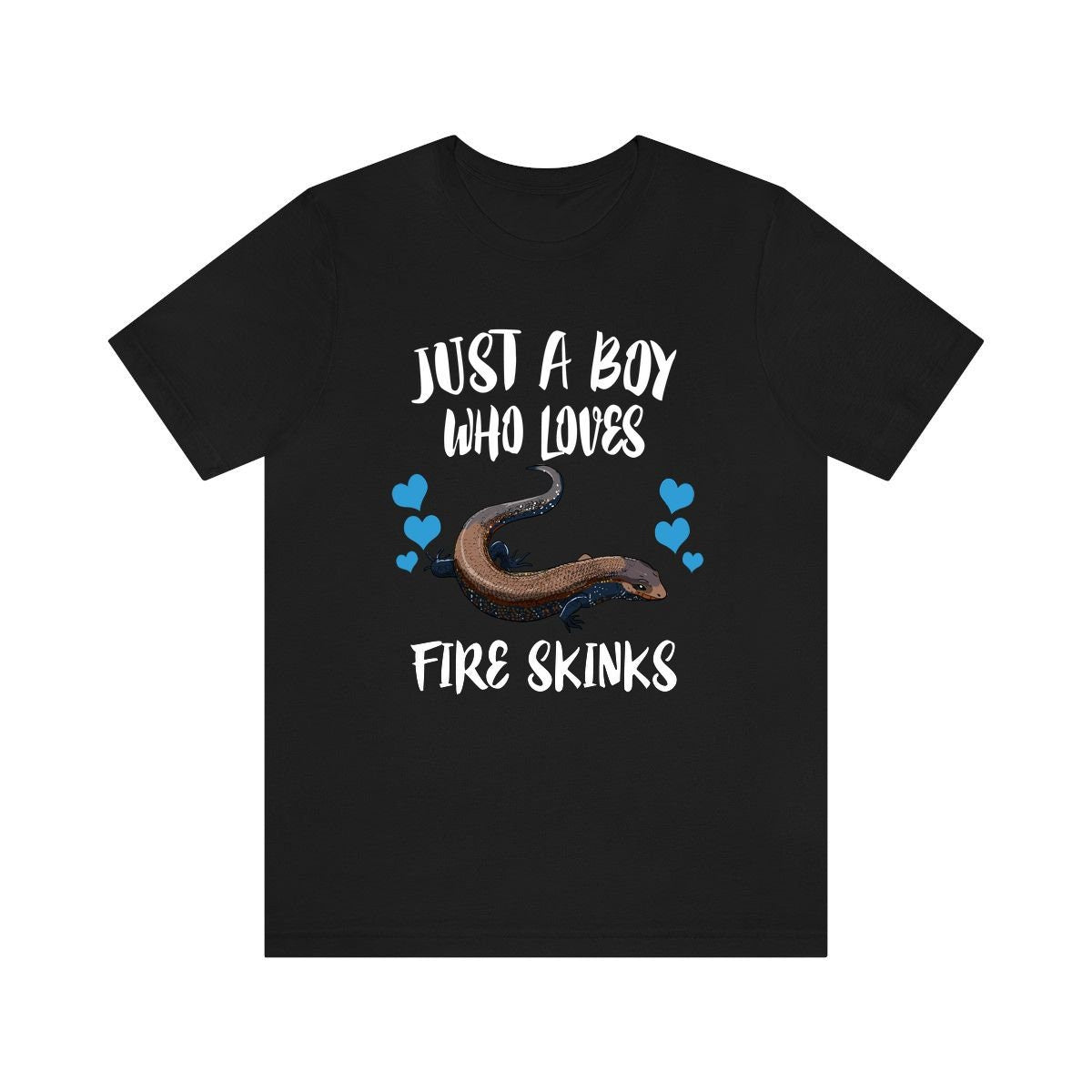 Just A Boy Who Loves Fire Skinks Ok Lizards Shirt, Skink Lizard Lover Shirt, Pet Fire Skink Gift, Lizard Shirt, Adult Kids Animal T-Shirt Image 2