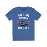 Just A Girl Who Loves Fire Skinks Ok Lizards Shirt, Skink Lizard Lover Shirt, Pet Fire Skink Gift, Lizard Shirt, Adult Kids Animal T-Shirt Image 2