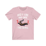 Just A Girl Who Loves Fire Skinks Ok Lizards Shirt, Skink Lizard Lover Shirt, Pet Fire Skink Gift, Lizard Shirt, Adult Kids Animal T-Shirt Image 4