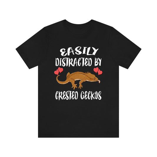 Easily Distracted By Crested Geckos T-Shirt - crested gecko print design