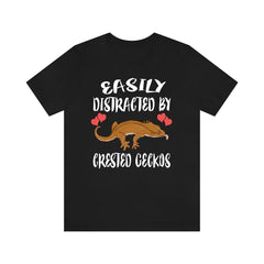 Easily Distracted By Crested Geckos T-Shirt - crested gecko print design