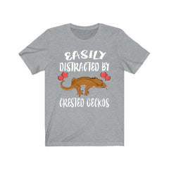 Easily Distracted By Crested Geckos T-Shirt - crested gecko print design