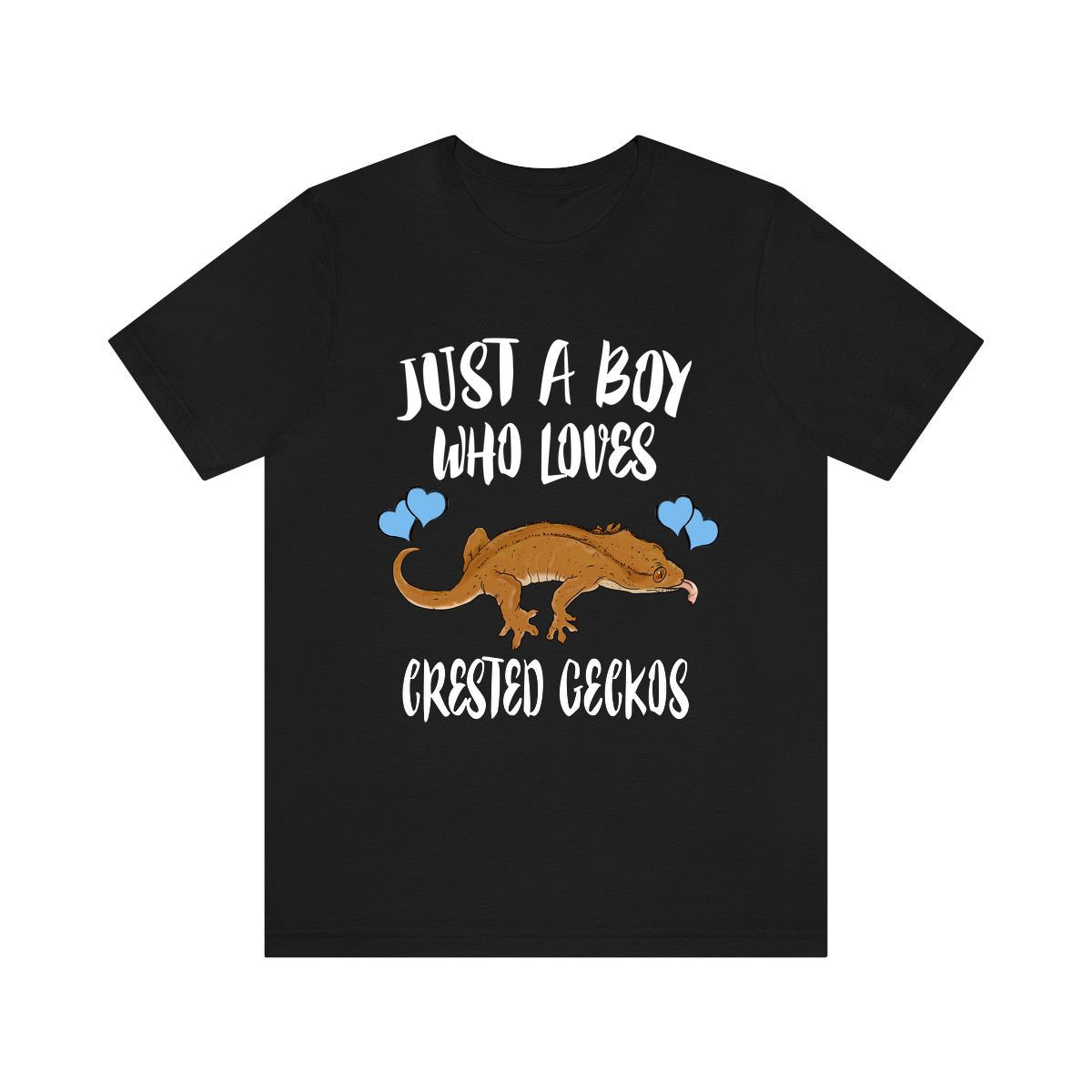 Just A Boy Who Loves Crested Geckos Lizards Shirt, Gecko Lover Shirt, Crested Gecko Gift, Pet Lizard Shirt, Adult Kids Animal T-Shirt Image 1