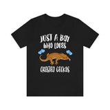 Just A Boy Who Loves Crested Geckos Lizards Shirt, Gecko Lover Shirt, Crested Gecko Gift, Pet Lizard Shirt, Adult Kids Animal T-Shirt Image 1