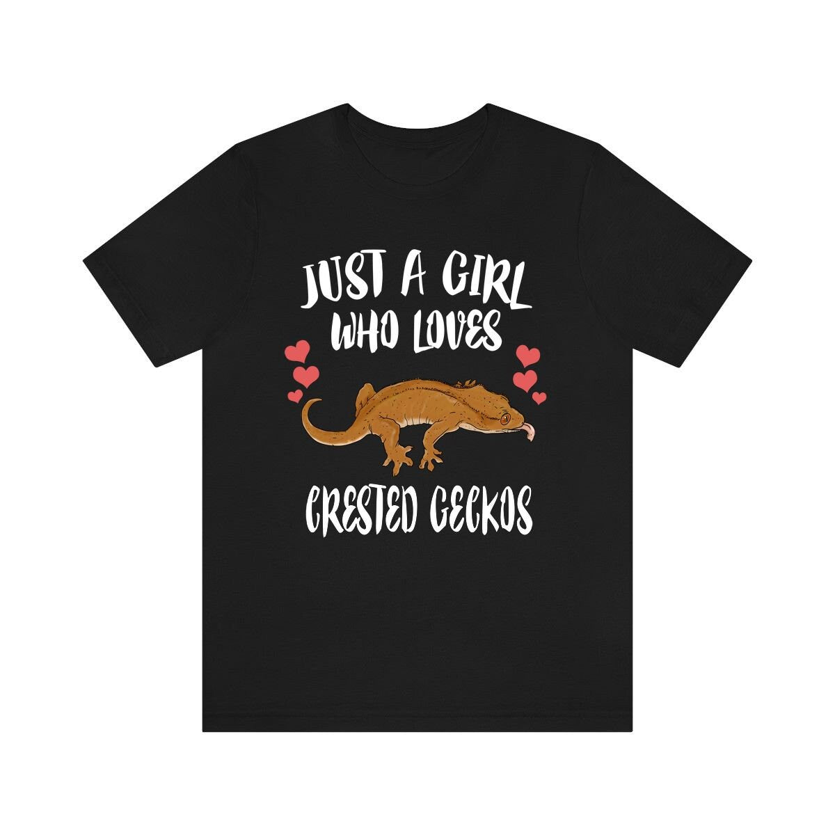 Just A Girl Who Loves Crested Geckos Lizards Shirt, Gecko Lover Shirt, Crested Gecko Gift, Pet Lizard Shirt, Adult Kids Animal T-Shirt Image 1