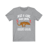 Just A Girl Who Loves Crested Geckos Lizards Shirt, Gecko Lover Shirt, Crested Gecko Gift, Pet Lizard Shirt, Adult Kids Animal T-Shirt Image 3