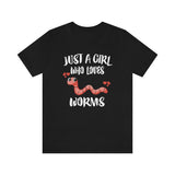 Just A Girl Who Loves Worms Shirt, Worm Lover Shirt, Worm Lover Gift, Worm Gift, Worm Shirt, Animal Adult Kids Image 1
