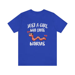 Worm T-Shirt for Girls - worm print design