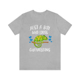 Just A Boy Who Loves Chameleons Shirt, Chameleon Lover Shirt, Chameleon Shirt, Chameleon Owner Gift, Animal Adult Kids T-Shirt Image 2