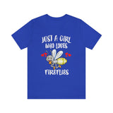 Just A Girl Who Loves Fireflies Shirt, Firefly Shirt, Cute Firefly Shirt, Animal Lover Adult Toddler Infant Kids Gift T-Shirt Image 4