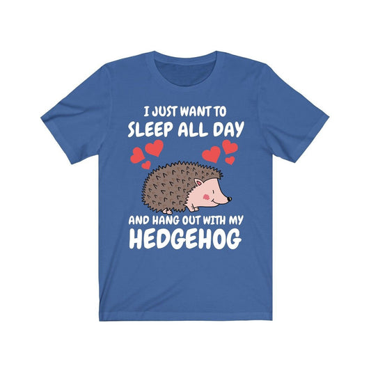 Sleep All Day With My Hedgehog T-Shirt - hedgehog print design