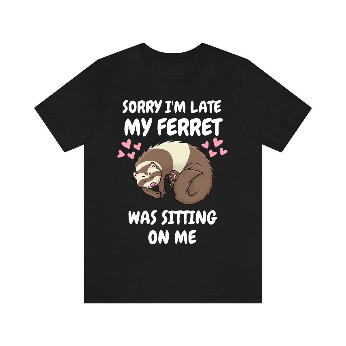 Sorry I'm Late My Ferret Was Sitting On me Shirt, Ferret Lover Shirt, Cute Ferret Shirt, Ferret Owner Gift, Animal Ferret Boy Girl Shirt Image 3