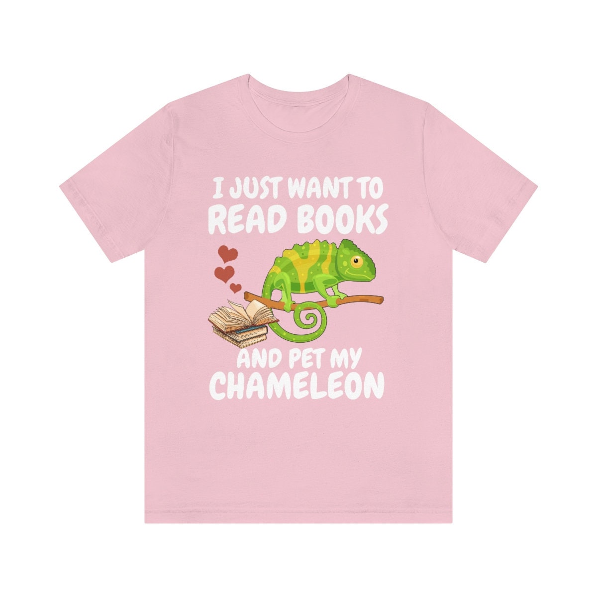 Just Want To Read Books And Pet My With My Chameleon Shirt, Chameleon Lizard Lover Gift, Chameleon Owner, Lizard Lover Girl Boy T-Shirt Image 4