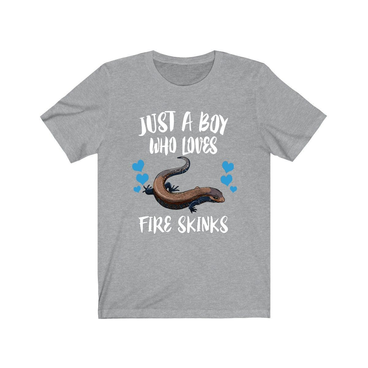 Just A Boy Who Loves Fire Skinks Ok Lizards Shirt, Skink Lizard Lover Shirt, Pet Fire Skink Gift, Lizard Shirt, Adult Kids Animal T-Shirt Image 1