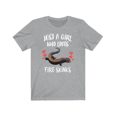 Just A Girl Who Loves Fire Skinks OK Lizards Shirt - fire skink print design