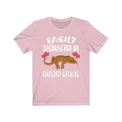 Easily Distracted By Crested Geckos T-Shirt - crested gecko print design