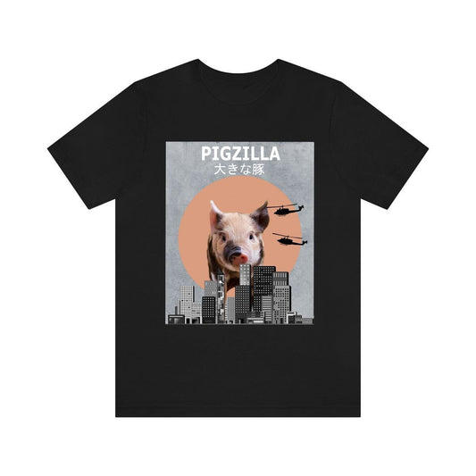 Pigzilla Pig Funny Shirt - Pigzilla print design