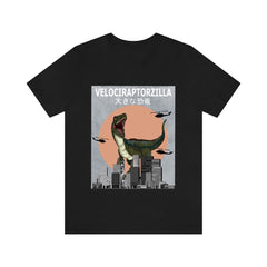 Velociraptorzilla Cretaceous feathered raptor theropod dinosaur tee