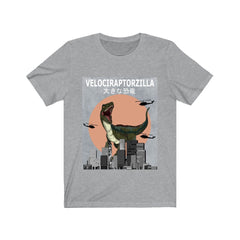Velociraptorzilla Cretaceous feathered raptor theropod dinosaur tee
