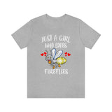 Just A Girl Who Loves Fireflies Shirt, Firefly Shirt, Cute Firefly Shirt, Animal Lover Adult Toddler Infant Kids Gift T-Shirt Image 2