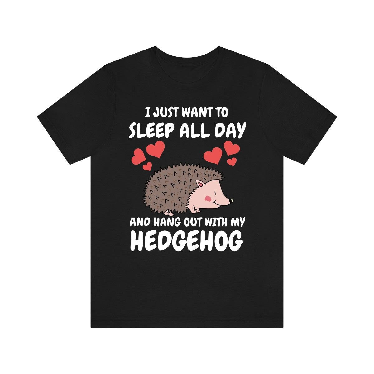I Just Want To Sleep All Day With My Hedgehog Shirt, Hedgehog Lover Shirt, Hedgehog Shirt, Hedgehog Owner Gift, Hedgehog Boy Girl T-Shirt Image 1