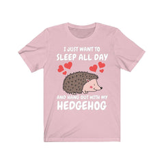 Sleep All Day With My Hedgehog T-Shirt - hedgehog print design